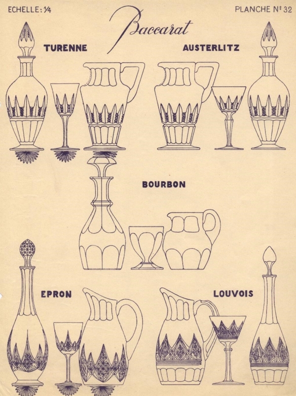 Coupe à champagne en cristal de Baccarat, modèle Louvois - signée