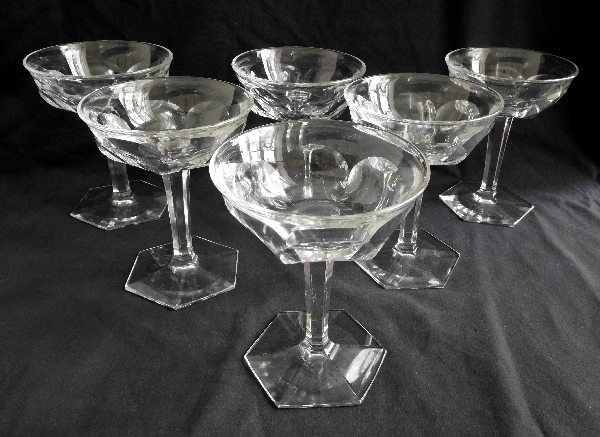 Baccarat crystal champagne glass, Malmaison pattern