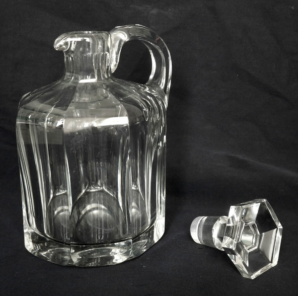 Broc / flacon à whisky en cristal de Baccarat taillé, modèle Malmaison - signé