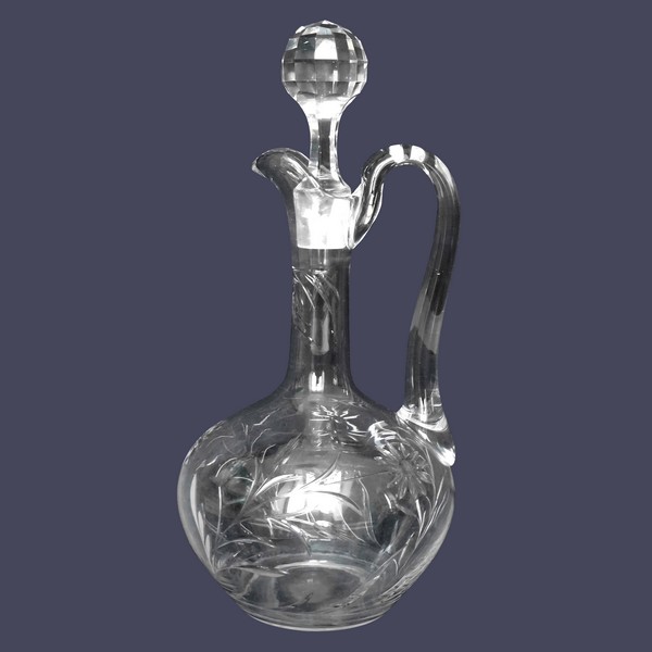 Baccarat crystal wine decanter / ewer, Daisies cut crystal pattern