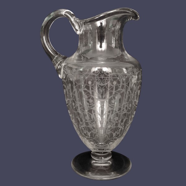 Baccarat crystal water pitcher, Michelangelo pattern