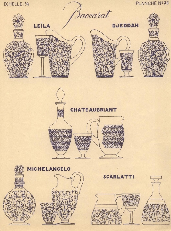 Carafe à eau / pichet / broc en cristal de Baccarat, modèle Michelangelo (Michel Ange)