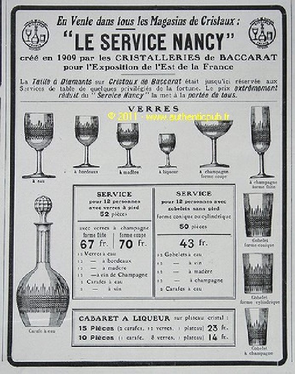 Verre à vin rouge en cristal de Baccarat, modèle Nancy - 12,5cm
