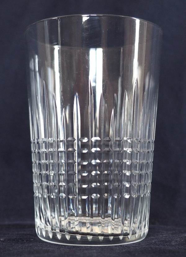Baccarat cristal water / scotch or sherry gobelet, Nancy pattern - signed - 10cm