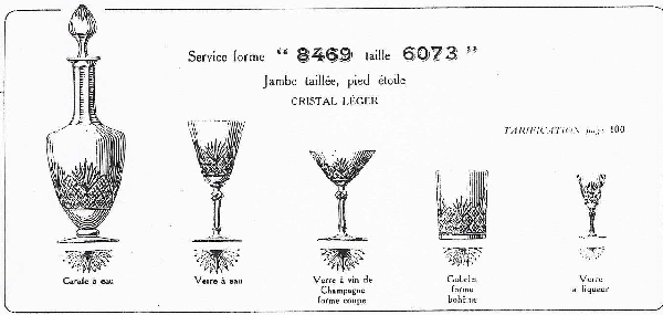 Verre à vin en cristal de Baccarat, modèle à palmettes conique - 13,8cm