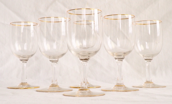Baccarat crystal port glass, Perfection pattern enhanced with fine gold.