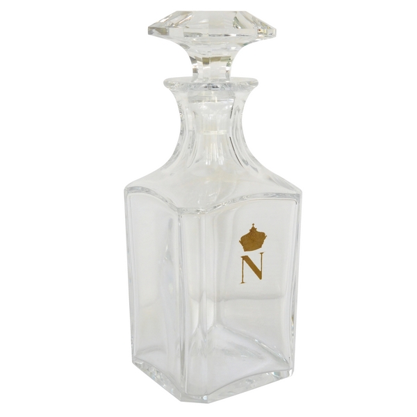 Flacon à cognac / whisky en cristal de Baccarat, modèle Perfection Napoléon - signée