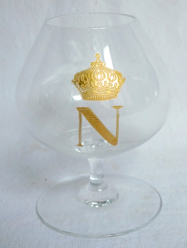 Baccarat crystal cognac / whisky / brandy glass, Perfection Napoleon pattern - signed