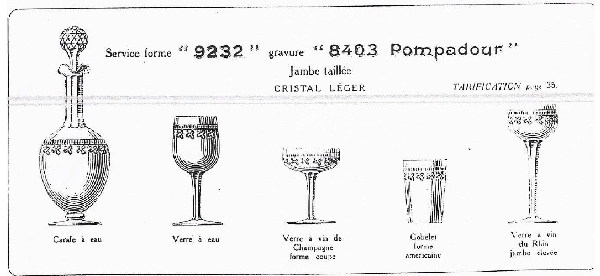 Verre à vin en cristal de Baccarat, modèle Pompadour - 14,2cm