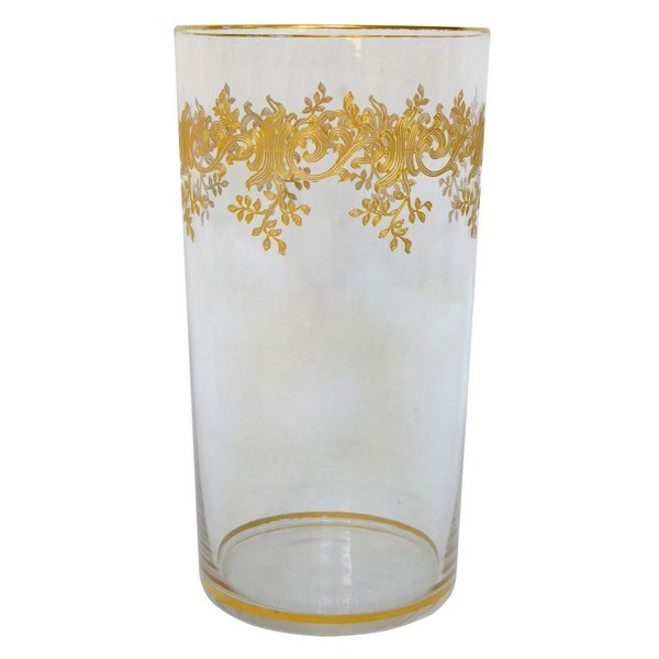 Gobelet à eau ou verre à orangeade en cristal de Baccarat, modèle Sévigné doré / modèle Récamier - 10cm