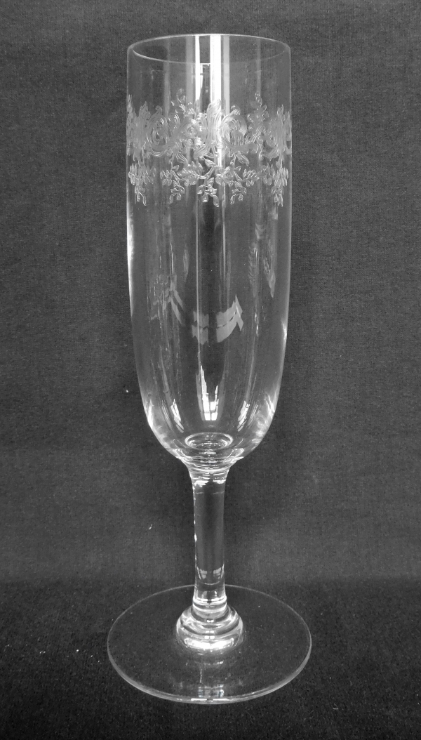 Flûte à champagne en cristal de Baccarat, modèle Sévigné