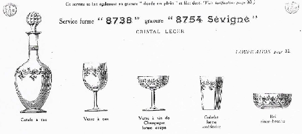 Verre à eau en cristal de Baccarat, modèle Sévigné doré / modèle Récamier - 15,5cm - signé