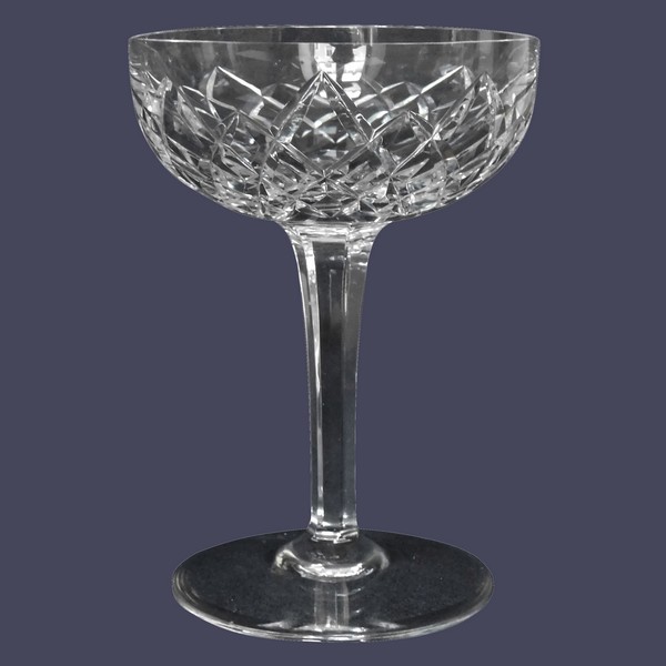 Baccarat crystal champagne glass, Thorigny pattern - signed