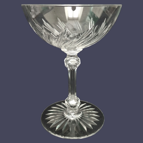 Baccarat crystal champagne glass, cut 8659 pattern