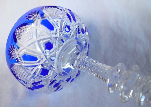 Coupe à champagne en cristal de Baccarat, modèle Tsar, cristal overlay bleu cobalt - 22cm