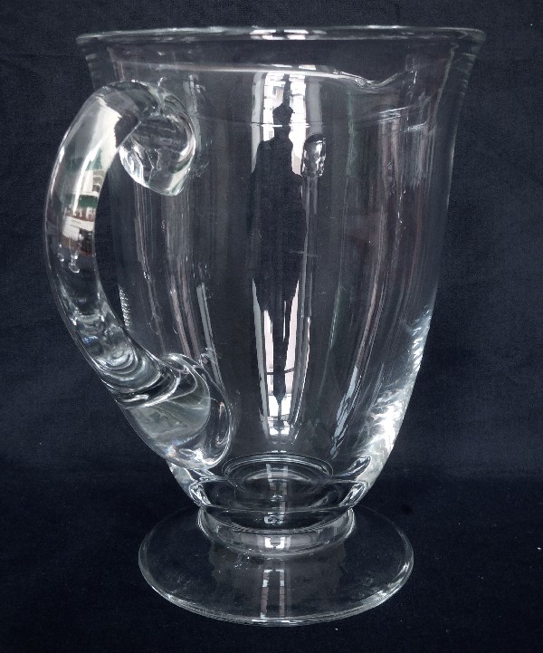 Daum crystal pitcher, Orval pattern - signed