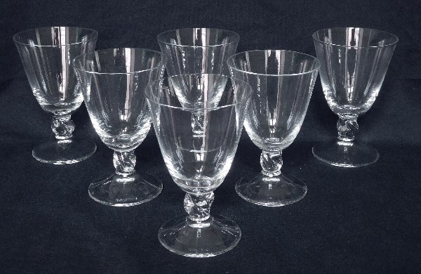 Daum crystal wine glass, Orval pattern - 10.8 cm - signed
