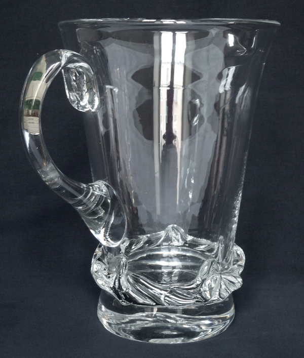 Pichet / broc / carafe à eau en cristal de Daum, modèle Sorcy - signée