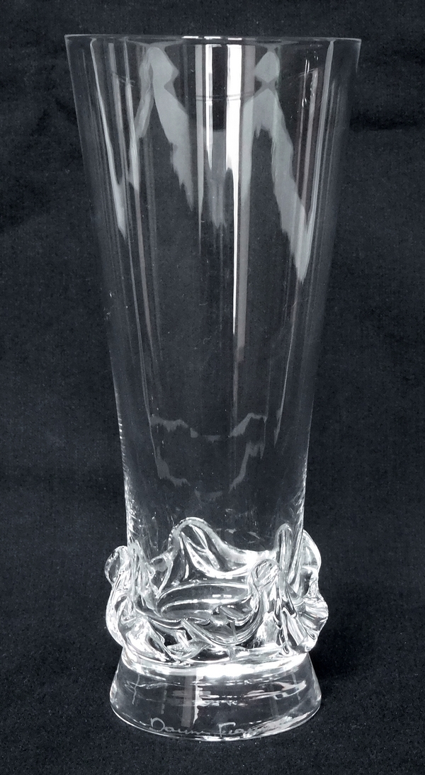 Flûte à champagne en cristal de Daum, modèle Sorcy - signée