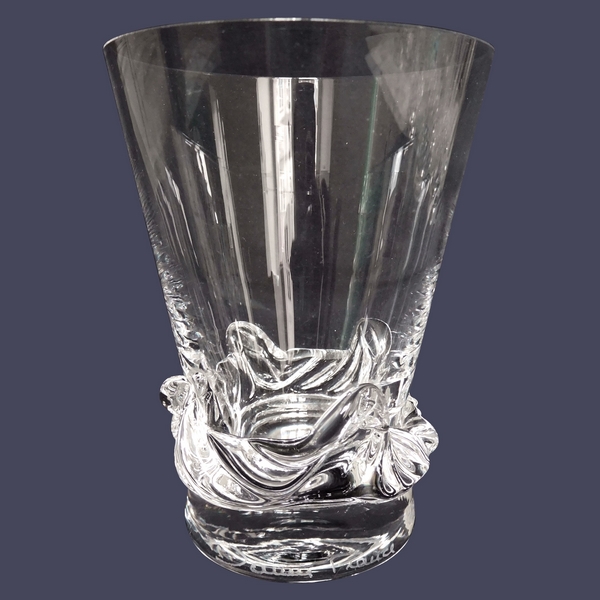 Daum crystal port or wine glass, Sorcy pattern - signed - 7,3cm