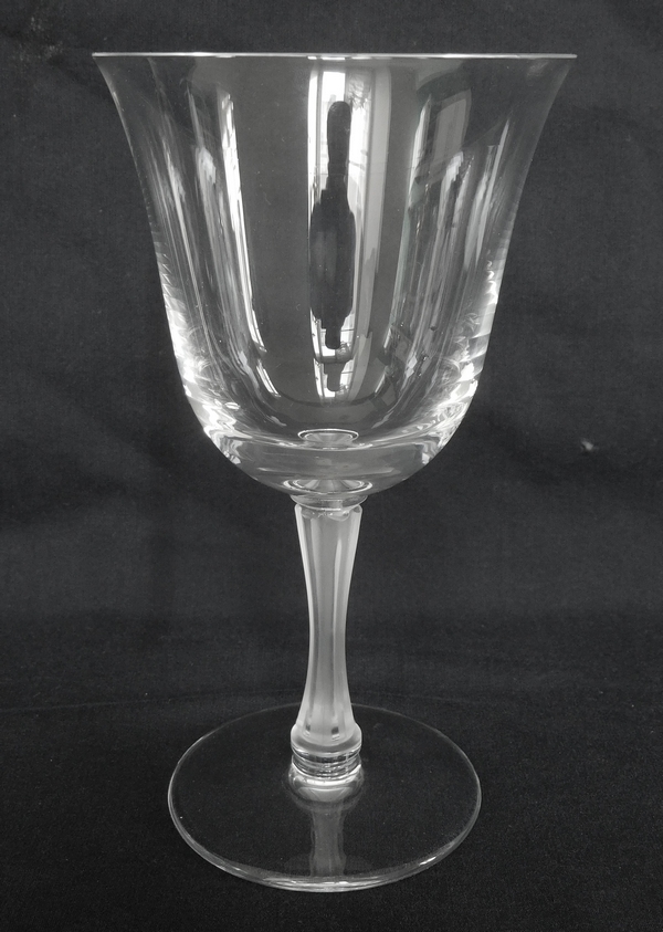 Lalique crystal water glass or tall wine glass, Barsac pattern - 15cm - signed
