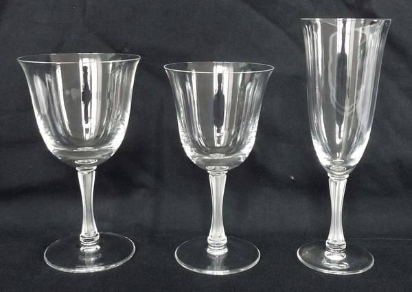 Lalique crystal water glass or tall wine glass, Barsac pattern - 15cm - signed