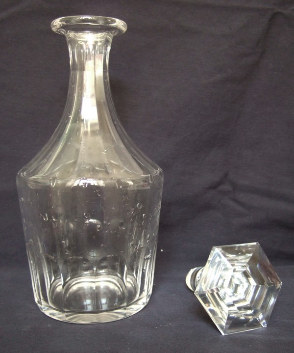 Baccarat & St Louis 19th century crystal wine decanter, Caton pattern