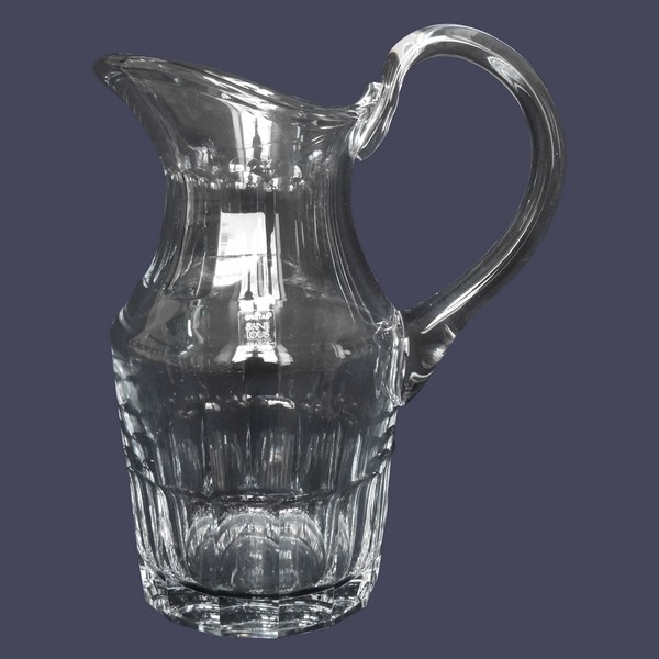 St. Louis crystal water pitcher, Caton pattern - signed