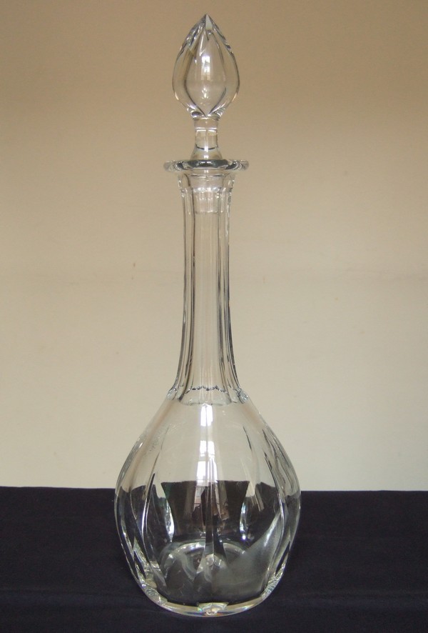 St Louis crystal port glass, Cerdagne pattern - signed - 12,9cm