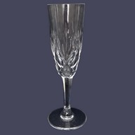 St Louis crystal champagne flute, Chantilly pattern - signed