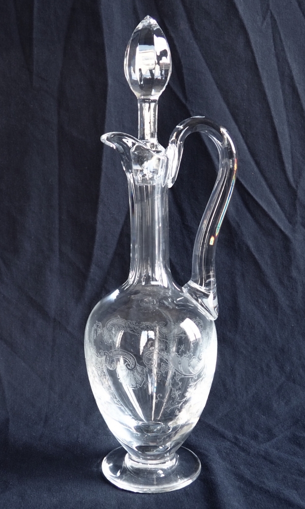 Carafe à vin ou aiguière en cristal de St Louis, modèle Cleo - signée