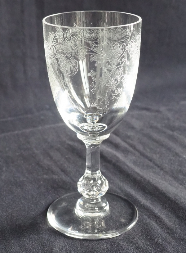 Verre à vin rouge en cristal de St Louis, modèle Cléo - 14,6cm - signé
