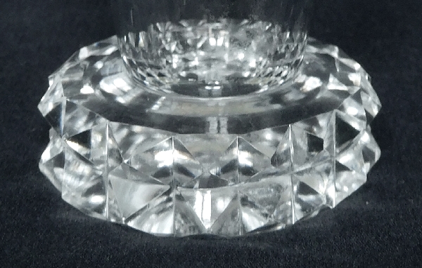 St Louis crystal champagne flute, Diamant pattern - signed