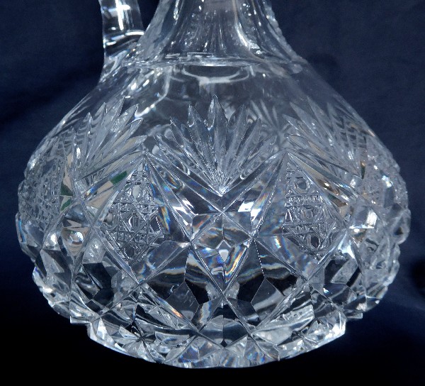 St Louis crystal ewer / wine decanter, Florence pattern - signed