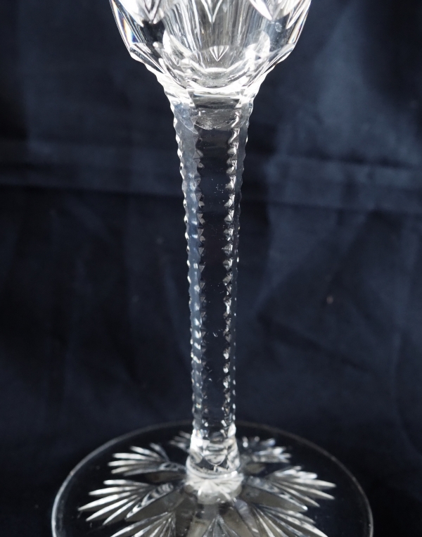 St Louis crystal champagne flute, Florence pattern - signed