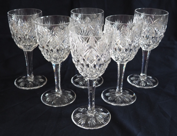 St Louis crystal white wine glass, Florence pattern - 14.1cm - signed