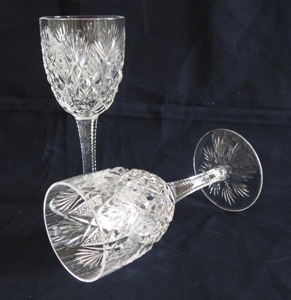 St Louis crystal white wine glass, Florence pattern - 14.1cm - signed