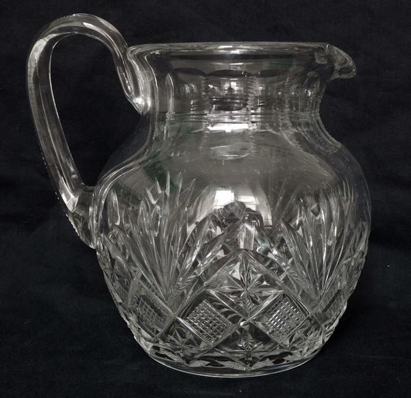 St Louis crystal pitcher, Gavarni pattern - signed