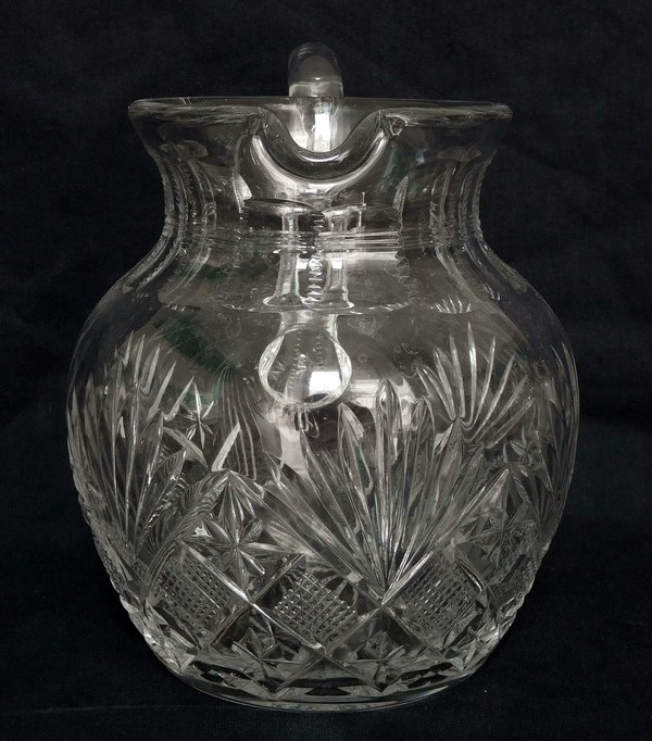 St Louis crystal pitcher, Gavarni pattern - signed