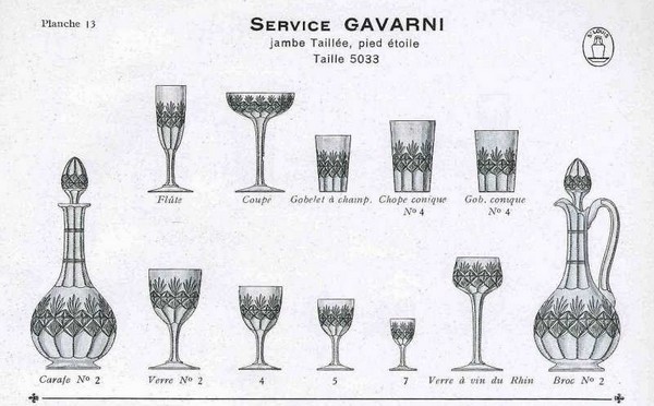 Carafe à vin en cristal taillé de St Louis, modèle Gavarni
