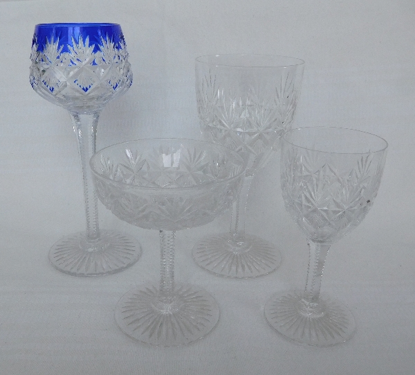 St Louis crystal champagne glass, Gavarni pattern