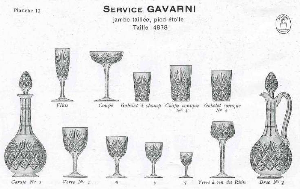 St Louis crystal wine glass, Gavarni pattern - 12.7cm