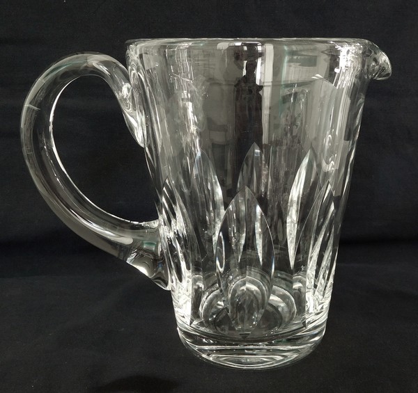 St Louis crystal wine pitcher, Jersey pattern - signed