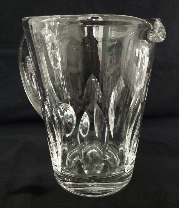 St Louis crystal wine pitcher, Jersey pattern - signed
