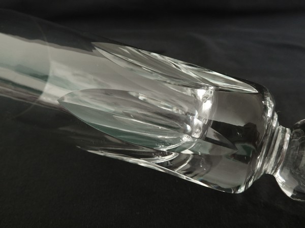 St Louis crystal champagne flute, Jersey pattern - signed