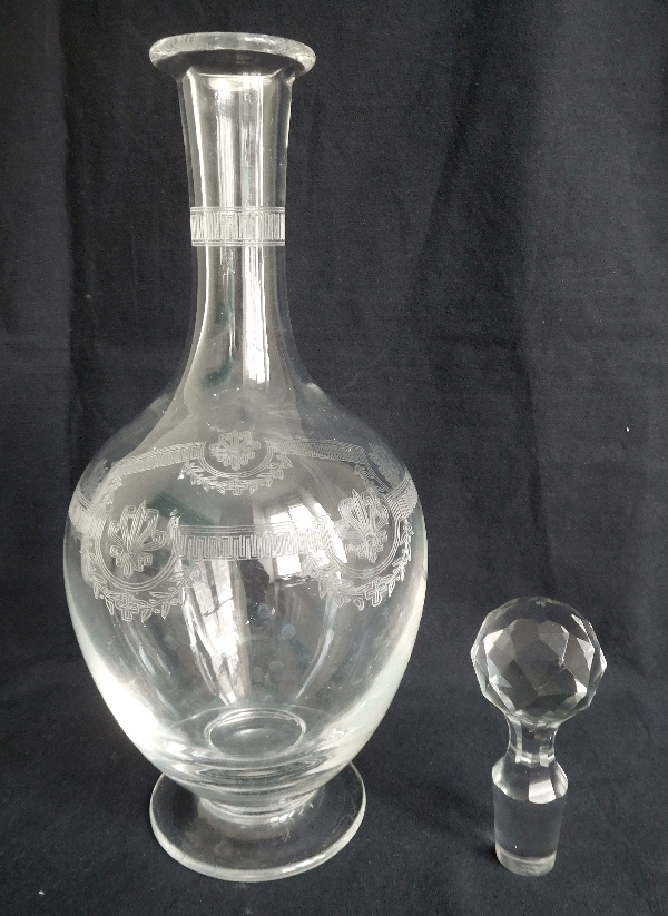 St Louis crystal liquor decanter, Manon pattern - 22.5cm