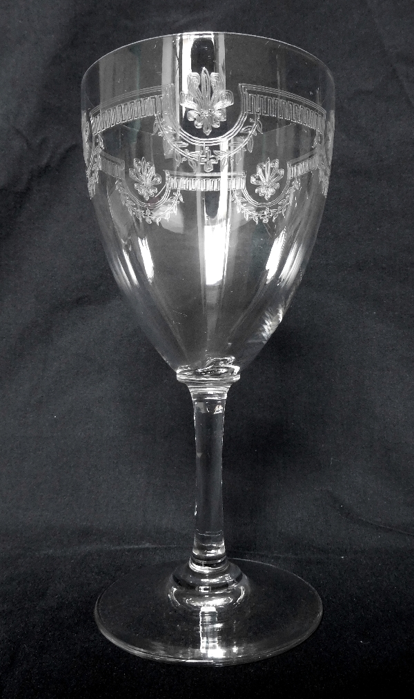 St Louis crystal water glass, Manon pattern - 16.8cm