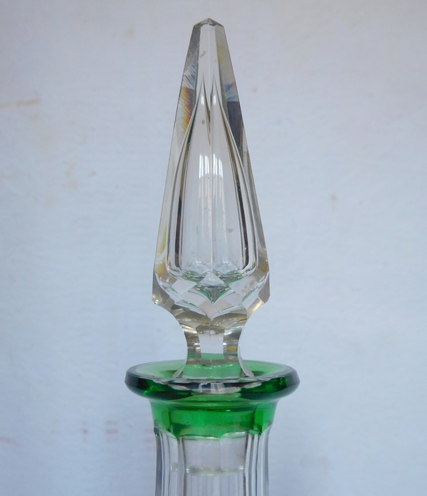 Carafe à liqueur en cristal de St Louis - cristal overlay vert - Modèle Massenet