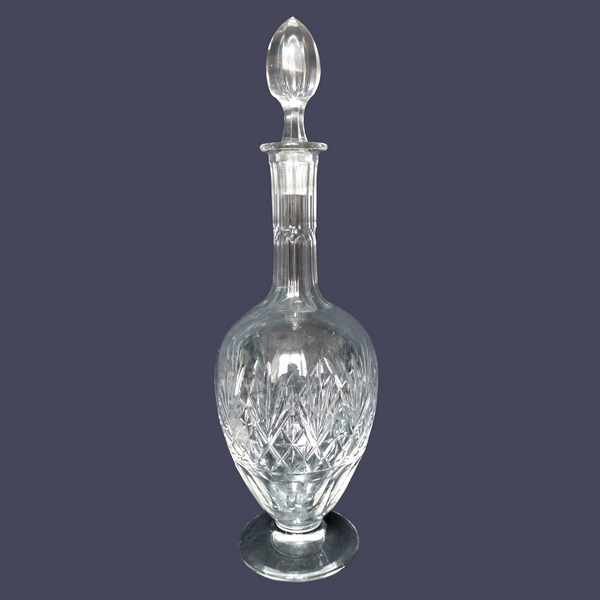 St Louis crystal wine decanter, Massenet pattern - 35.5cm