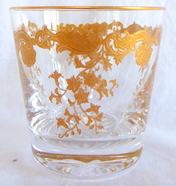 Verre à whisky / gobelet en cristal de St Louis, modèle Massenet gravé doré à l'or fin - signé